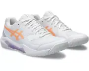 ASICS® Women's 10 B GEL-Dedicate 8 Pickleball Shoe in White/Bright Sunstone