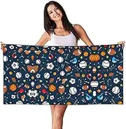 HTTUP Sports Baseball Game Print Quick Dry Beach Towel Lightweight Oversized for Adults for Travel and Pool Towels