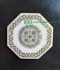 12'' Marble Coffee Table Top Inlay Malachite Gemstones Sofa Side Table Top yt