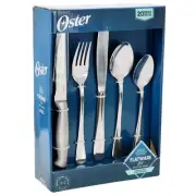Oster Macmillan 20 Piece Stainless Steel Flatware Set w Steak Knives