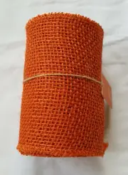 NWT Burlap Roll 5.5" x 15' Fall Orange color for Crafts & Seasonal Decorations