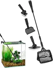 Fish Tank Cleaning Kit - Adjustable Handle Aquarium Cleaning Brush - Algae Scraper Sponge Pad Net Brush Clean Accessories for Home Planted Paludarium
