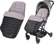 Universal Pushchair Footmuff Fleece Lined Stroller Pram Waterproof and Windproof 2 in 1 Foot Cover Winter Warm Detachable Baby Stroller Liner Infant Toddler Buggy Thicken Sleeping Bag with Dual-zips