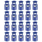 20pcs Cord Lock Single Hole Spring Toggle Stopper for Drawstring, Blue