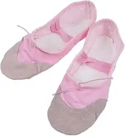 [COLLBATH] Comfortable Stretch Canvas Ballet Shoes Non-Slip Soles for Yoga Modern Dance Size 39 Pink