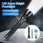 XHP90 Super Bright LED Flashlight Rechargeable Zoom Tactical Torch Waterproof