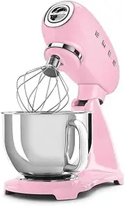 [Smeg] SMF03PKEU Planetary Mixer with a Power of 800 W SMF03PKEU-pastel Pink, Stainless Steel