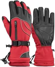 [RUVOO] Gloves for Cold Weather Men's and Women's Skiing Gloves Snow Moving Skis Snow Sports Warm Gray Skiing Gloves Texting Glove