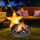 Large Cast Iron Fire Pit Bowl Sturdy Stand Fireplace with Handles Round Firepit