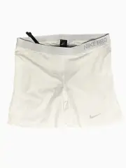 NWT $35 NIKE Women's White Softball Sliding Compression Shorts 6" Inseam XXL 2XL
