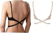 [NIYANGLE] Low Back Strap Converter Extender with Hooks Backless Strap Extender for V Neck Dresses Shirts White for Low Back Outfits