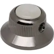 NEW (1) Q-Parts UFO Guitar Knob KBU-0751 Acrylic White Pearl on Top COSMO BLACK