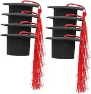 Sosoport 8pcs Graduation Cupcake Toppers with Tassels Cap Decorations for Party Creative Dessert Picks for Celebrating Achievements Elegant Table Centerpiece