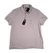 Alfani AlfaTech Stretch Solid Polo Shirt Mens 2XL Tornado Sky