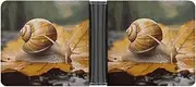 [RTSEBVN] Slim Credit Card Holder Personalized Leather Soccer USA American Money Clip Gifts Wallet For Men Women, Snail in Leaves, One size