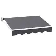 Instahut Retractable Folding Arm Awning Outdoor Canopy 2Mx1.5M Sunshade Grey New