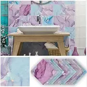 Wallpaper Paste The Paper Blue, Tile Stickers, Black and White Marble Kitchen Self-Adhesive Tiles Stickers, Kitchen for,Bathroom, Furniture