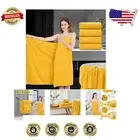 Quick Dry Oversized Bath Towels - 4-Piece 35"x70" Set in Soft Yellow Microfiber