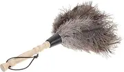 Healeved Feathered Duster with Ergonomic Wooden Handle Gentle Dust Remover for Home Car Cleaning for Furniture Tv Sofa and Interior Surfaces Housewarming Present