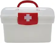 Medicine Holder - Metal Medicine Box | Medicine Box | Home Medicine Organizer | Large Capacity, Lockable Lid, Empty Carrying Case, Container, Single Attribute, riferimento alla descrizione