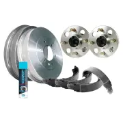 Rear Wheel Bearing Hub Ass + Brake Drum Shoe Kit for Hyundai Accent MC W/O ABS