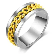 Chain Sterling Silver Ring Gold - 11