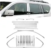 2010-2021 Compatible For Toyota Land Cruiser Prado 150 Lc150 Fj150 2018 Tuning Modification Decoration Stainless Steel Car Window Body Kit(Complete Set)