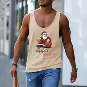 Santa's Favorite Men's Beige Xmas Tank Top