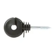 Gallagher Standard Wood Post Screw-in Ring Insulators Black 25 Count