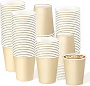 Deudy Pack of 100 Paper Cups, Paper Drinking Cups, 227 ml, 8 Oz, Paper Drinking Cups, Disposable Paper Cups, Organic Disposable Cups, Party Cups, Stable to Go, for Serving Coffee, Tea, Hot Drinks