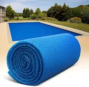 SunHeater Pool Solar Blanket - Heavy Duty Rectangular Pool Solar Cover with Bubbles - Heat Transfer Solar Pool Heater for In-Ground Swimming Pools - Durable 12 Mil Thick Polyethylene - 16' x 32' Feet
