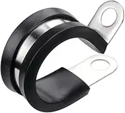 Cable Clamp, Lokman 12 Pack 5/8 Inch Stainless Steel Cable Clamp, Pipe Clamp, Metal Clamp, Rubber Cushioned (5/8 Inch)