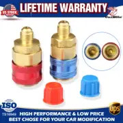 2X NEW Quick Connector Adapter Coupler Auto AC Manifold Gauge Low & High HVAC US