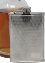 8 oz Pocket Hip Alcohol Liquor Flask in Etched 3D Cube Print - Made from 304 ...