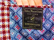 NWT! Vtg 70s JOHN HAMILTON SPORT COAT, CHECKERED w ATOMIC LINING, DBL KNIT,Sz 44