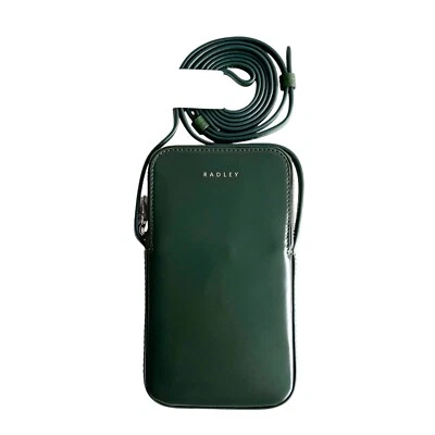 RADLEY Albert Road Dark Green Leather Medium Phone Crossbody Bag - New With Tags