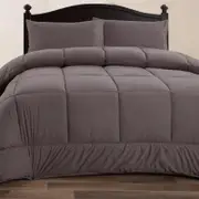 Ramesses Mirco Flannel Comforter Set Printing/Solid-Charcoal