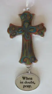 Y3 When in doubt pray MY GUIDING CROSS ORNAMENT ganz