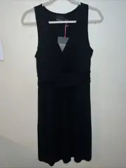 Cynthia Rowley Women Medium Dress Black Tank V Neck New With Tags