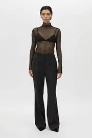 Corinthian Flared Wool Pant in Black - CAMILLA AND MARC® C&M