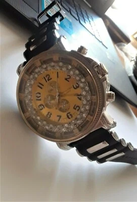 Black Gold Silver Oversize Chunky Hip Hop Wrist Watch Band Bracelet Silicone