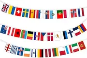 Eurovision Party Decorations Bunting Banner, European Football Flag Bunting Banner for Home Garden Bar Restaurant, Eurovision Song Contest Football Party Supplies, 14x21cm