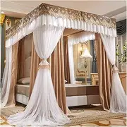 Bed Canopy Mosquito Net for 6.6ft/2m Bed, Metal Pole Supports Bed Canopy, Easy to Install (Color : Style 8, Size : 200x220x200cm)