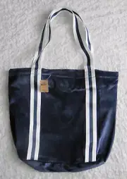 NEW Victoria's Secret PINK Blue Corduroy Zip Top Tote Bag