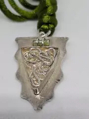 Green Tourmaline Crystals Celtic Necklace