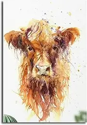 Shukqueen DIY Paint by Numbers for Adults DIY Oil Painting Kit for Beginner - Yellow Cow 16x20 Inch (without Frame)