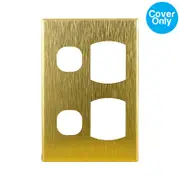 Connected Switchgear GEO Vertical Double Powerpoint Brushed Brass Aluminium Cover