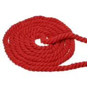 0.8" 98ft Natural Twisted Cotton Rope 3 Strand Thick Cotton Rope Tug Red
