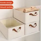 Durable Fabric Storage Container Closet Organization Solution Bamboo Cotton Box