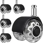 DOITOOL 5pcs Heavy Duty Office Chair Wheels Swivel Casters for Silent Operation Replacement Wheels for Office Chairs for Hardwood Floors
